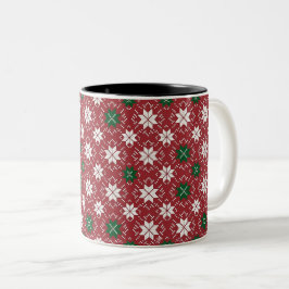 Skandinavische Fair Isle Weihnachtsedition 1 Zweifarbige Tasse