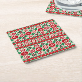 Skandinavische Fair Isle Weihnachtsedition 2 Rechteckiger Pappuntersetzer
