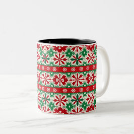 Skandinavische Fair Isle Weihnachtsedition 2 Zweifarbige Tasse