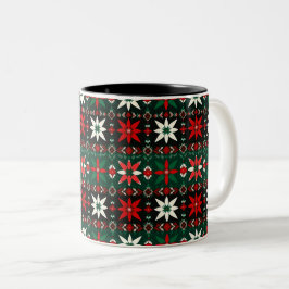 Skandinavische Fair Isle Weihnachtsedition 3 Zweifarbige Tasse