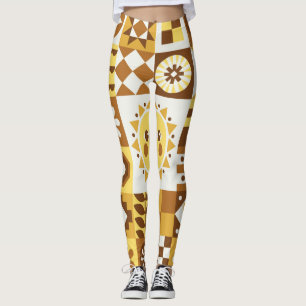 Skandinavische Flora: Abstrakte Vintage Karte. Leggings
