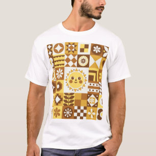 Skandinavische Flora: Abstrakte Vintage Karte. T-Shirt