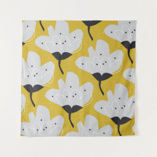 Skandinavische Flora: HandGezeichnet Vintages Desi Wandteppich