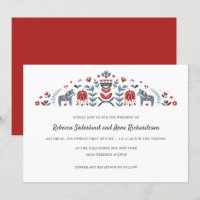 Skandinavische Folk Art Dala Blume Hochzeit