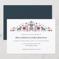 Skandinavische Folk Art Dala Blume Hochzeit