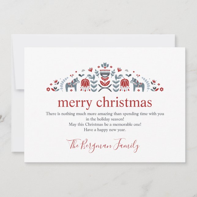 Skandinavische Folk Art Dala Foto Weihnachten (Vorderseite)