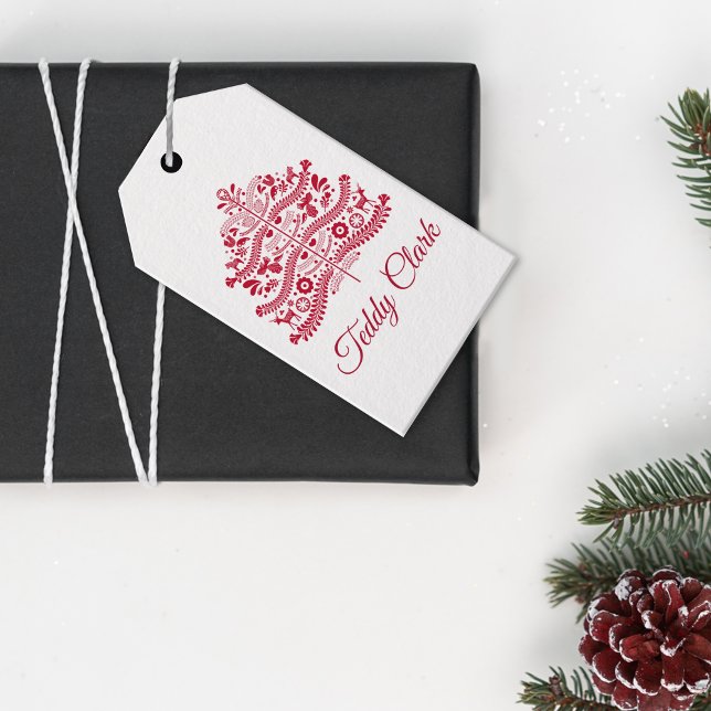 Skandinavische Folk Kunst Nordic Christmas Tree Geschenkanhänger (Von Creator hochgeladen)