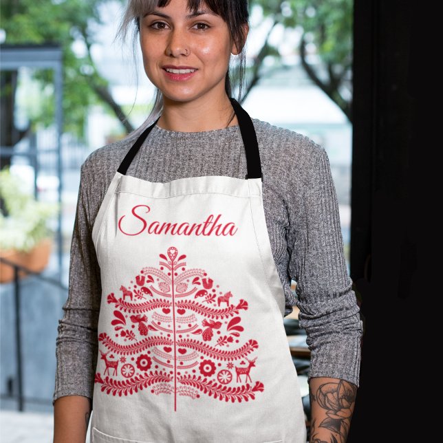 Skandinavische Folk Kunst Nordic Christmas Tree Schürze (Von Creator hochgeladen)