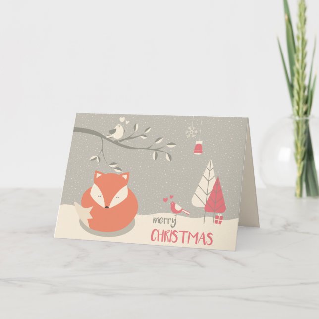 Skandinavische Folklore Art Red Fox Weihnachten (Vorderseite)