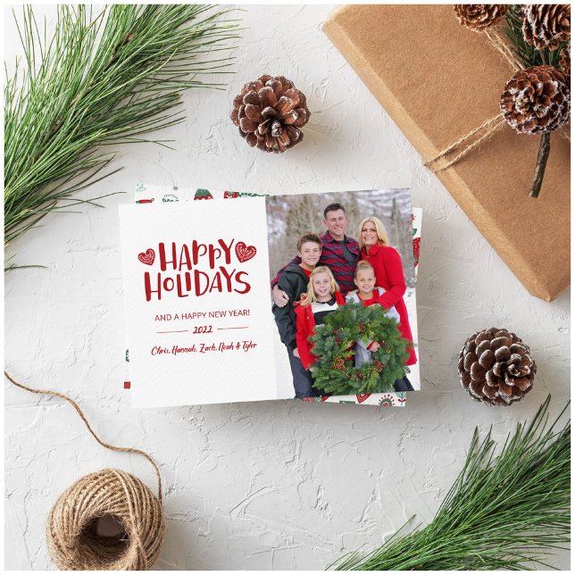 Skandinavische Folklorekunst Weihnachtsfotokarte Einladung (Von Creator hochgeladen)