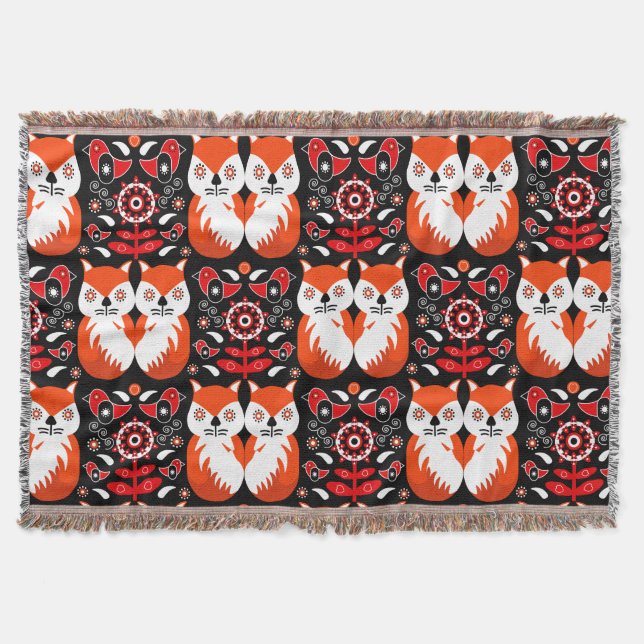Skandinavische Fox Folk Decke (Vorderseite)