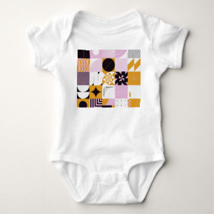 Skandinavische Geometrie: HandGezeichnet Kunstwerk Baby Strampler