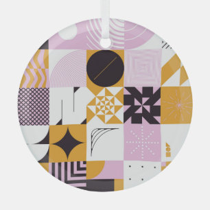 Skandinavische Geometrie: Handgezeichnete Kunstwer Ornament Aus Glas