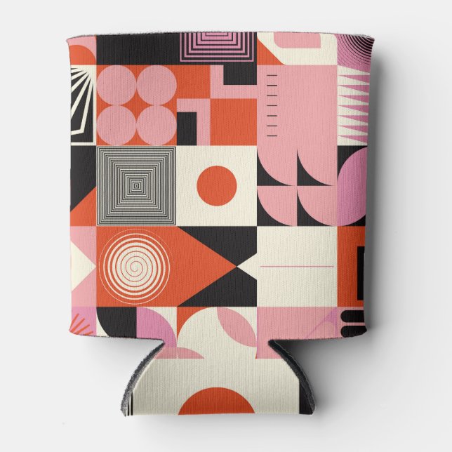Skandinavische Geometrie: Muster für farbenfrohe K Dosenkühler (Vorderseite)