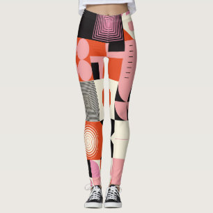 Skandinavische Geometrie: Muster für farbenfrohe K Leggings