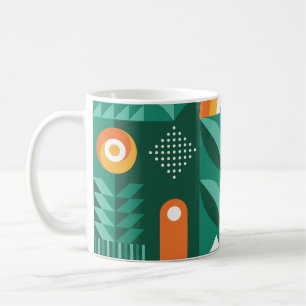 Skandinavische Geometrie, Vintages Landwirtschafts Kaffeetasse