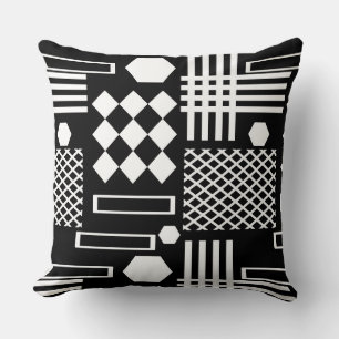 skandinavische geometrische Formen Schwarz/Weiß Kissen