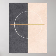 Skandinavische geometrische Wandkunst – Beige & Gr