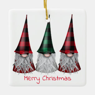 Skandinavische Gnomaden in Buffalo Kariertes Ornam Keramikornament