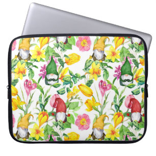 Skandinavische Gnome: Frühlingsblumenfarbe. Laptopschutzhülle