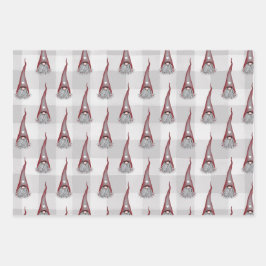 Skandinavische Gnome Weihnachtswrapping Paper Shee Geschenkpapier Set