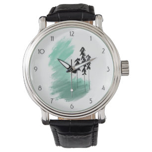 Skandinavische Grünbaumkunst, einfache moderne Min Armbanduhr