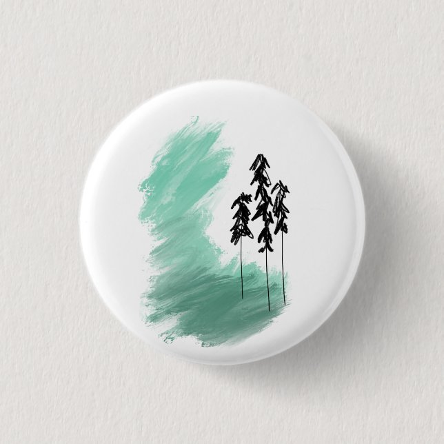 Skandinavische Grünbaumkunst, einfache moderne Min Button (Vorderseite)