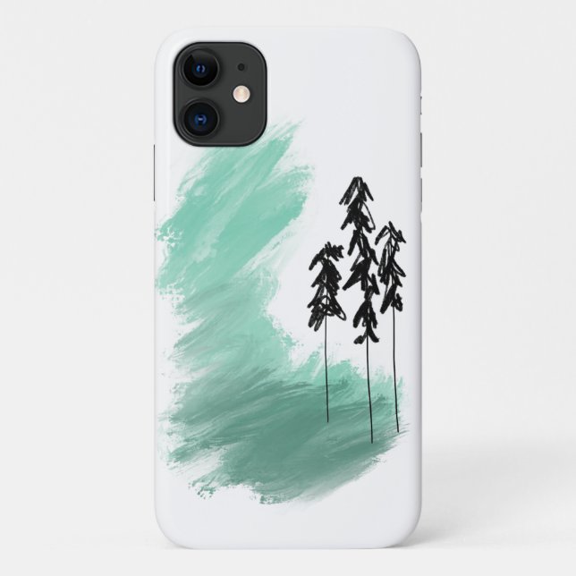 Skandinavische Grünbaumkunst, einfache moderne Min Case-Mate iPhone Hülle (Rückseite)