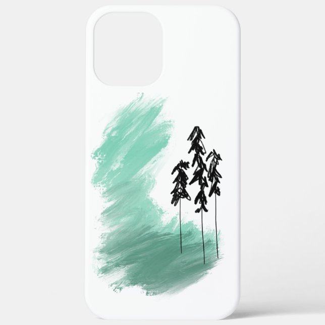 Skandinavische Grünbaumkunst, einfache moderne Min Case-Mate iPhone Hülle (Rückseite)