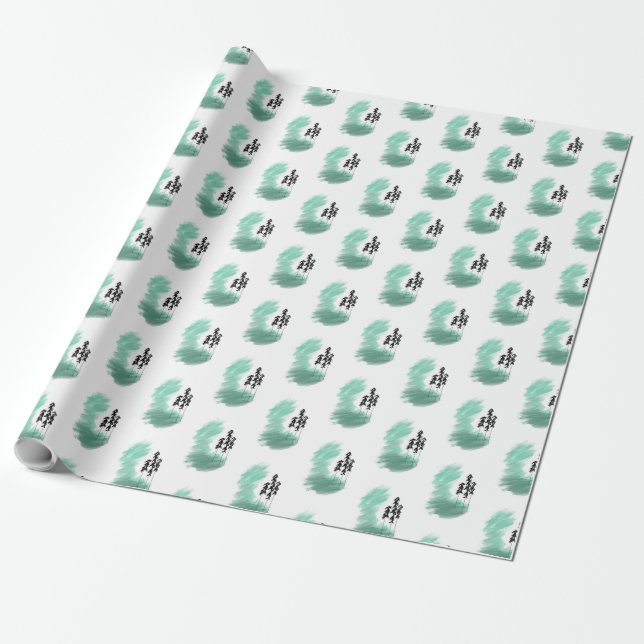 Skandinavische Grünbaumkunst, einfache moderne Min Geschenkpapier (Ungerollt)