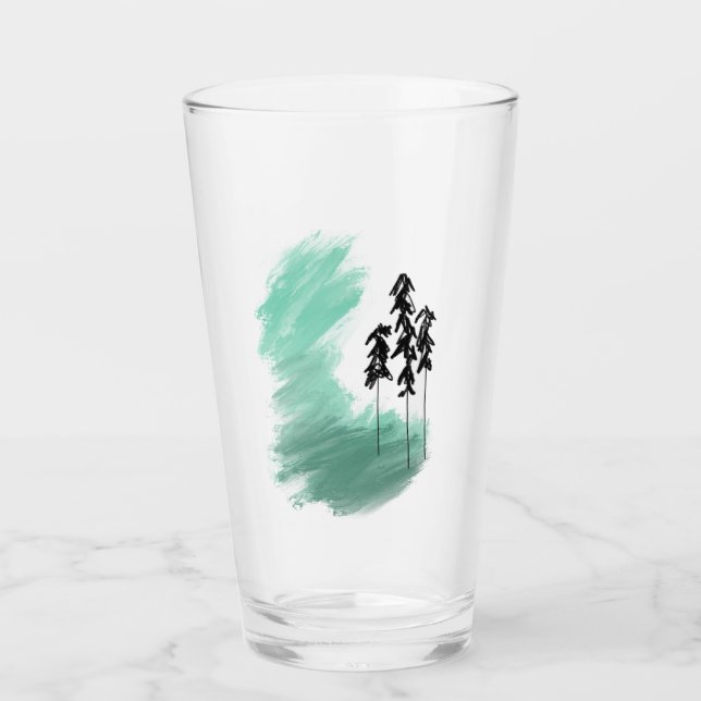 Skandinavische Grünbaumkunst, einfache moderne Min Glas (Vorderseite)