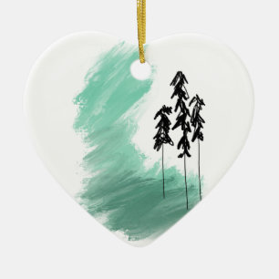 Skandinavische Grünbaumkunst, einfache moderne Min Keramik Ornament