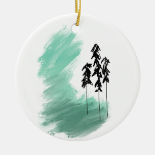 Skandinavische Grünbaumkunst, einfache moderne Min Keramik Ornament