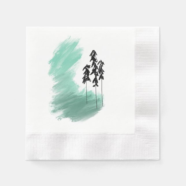 Skandinavische Grünbaumkunst, einfache moderne Min Serviette (Vorderseite)