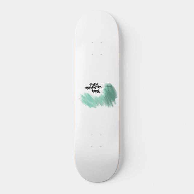 Skandinavische Grünbaumkunst, einfache moderne Min Skateboard (Vorderseite)