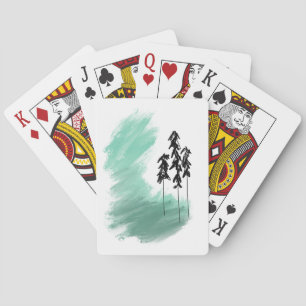 Skandinavische Grünbaumkunst, einfache moderne Min Spielkarten