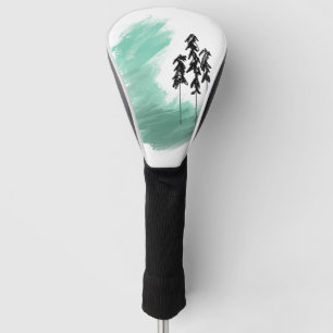 Skandinavische grüne Baumkunst einfache moderne Mi Golf Headcover