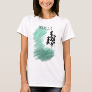 Skandinavische grüne Baumkunst einfache moderne Mi T-Shirt