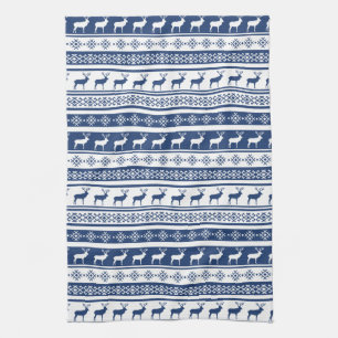 Skandinavische Hirschferien-Printwerbung Geschirrtuch