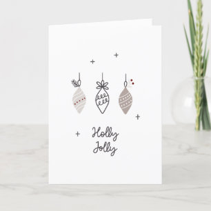 Skandinavische Holly Jolly gefaltete Weihnachtskar Feiertagskarte