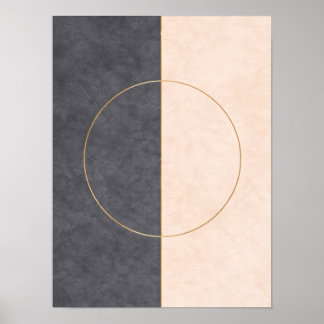 Skandinavische Kreislinien-Wandkunst – Neutrales D Poster