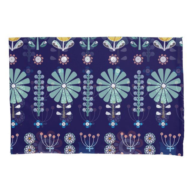 Skandinavische lineare Blume, Sommermotiv Kissenbezug (Vorderseite)