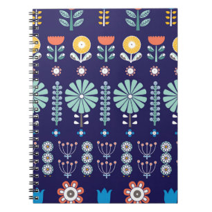 Skandinavische lineare Blume, Sommermotiv Notizblock