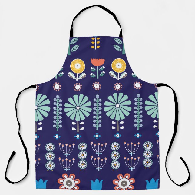 Skandinavische lineare Blume, Sommermotiv Schürze (Vorderseite)