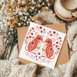 Skandinavische Mäuse Rodent Valentine Feiertagskarte