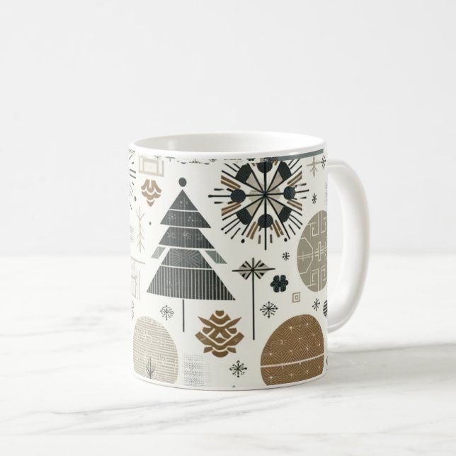 skandinavische Minimalistische Weihnachtsfeiertage Kaffeetasse (VorderseiteRechts)
