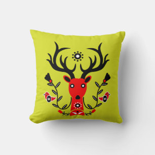 Skandinavische Natur Hirsch Kopf T - Shirt Kissen