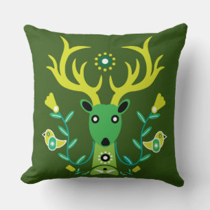 Skandinavische Natur Hirsch Kopf T - Shirt Kissen