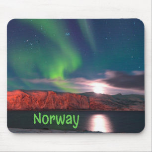Skandinavische Nordlichter - Rote Klippen Mousepad