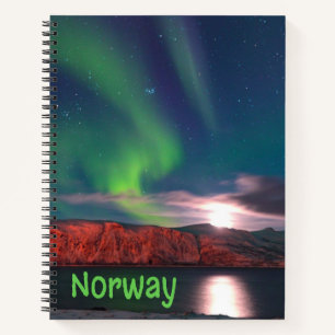 Skandinavische Nordlichter - Rote Klippen Notizbuch